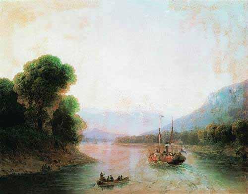 Ivan Aivazovsky The Rioni River in Georgia oil painting picture